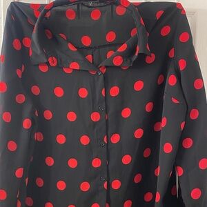 Stylish Black and Red Polka Dot Women's Jacket